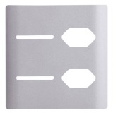 Placa 4x4 2 Tomada + 2 teclas - Novara Aço